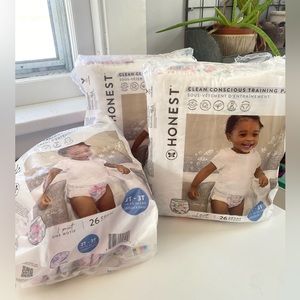 Honest diapers, training pants, pull ups size 2T 3T